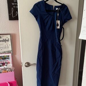 Elegant Navy Blue Dress